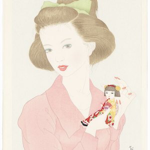 東京美人の内柳橋 奥村靫正 — Yukimasa Okumura 2005 — antique Japanese ukiyo-e woodblock print