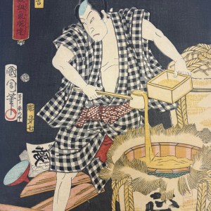 侠義競血気腕達 蚢の治郎吉 - 国周 Kunichika — antique Japanese ukiyo-e woodblock print
