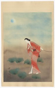 The Heroine Koman from Seki — Yamamura Toyonari — antique Japanese ukiyo-e woodblock print