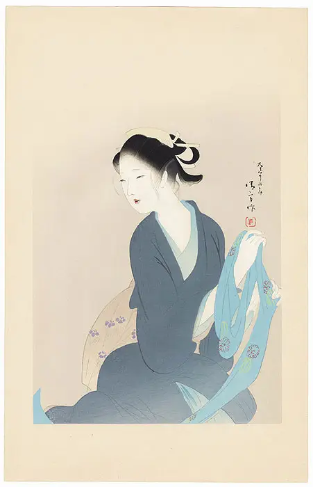 お誠 1923 鏑木清方 — antique Japanese ukiyo-e woodblock print